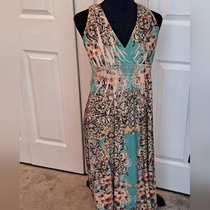 Fresh of LA Women's Floral & Animal Print Halter Maxi Dress  Size M